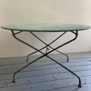 Large French Painted Iron Folding Garden Table